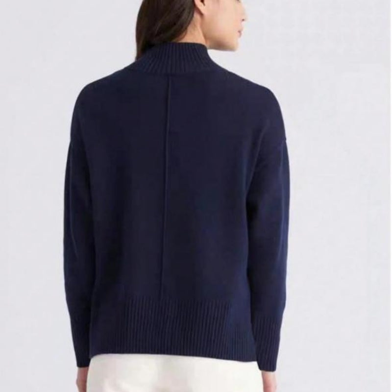2025 Women's Spring And Summer Casual Curled Short Sleeve Fashion Button Knitted Cardigan Sweater Navy Striped Sleeve Knitted Cardigan