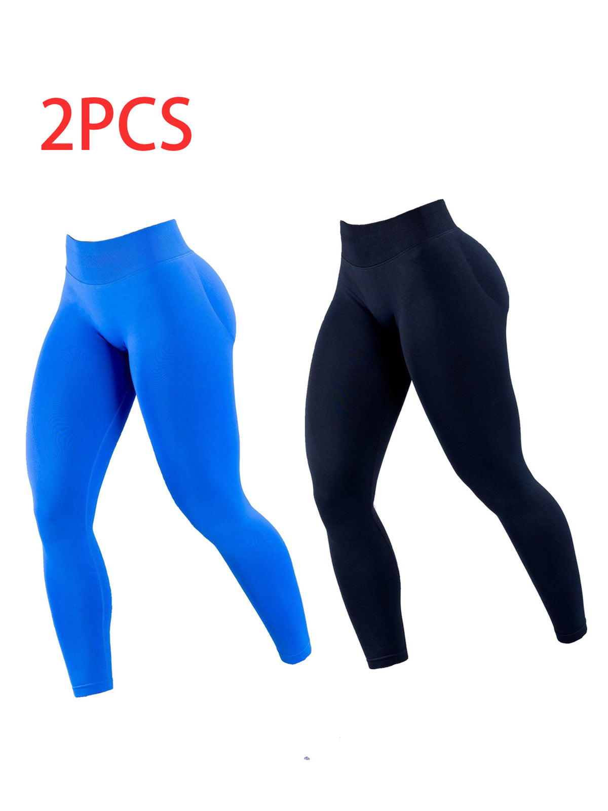 2pack Solid-color Yoga Exercise Leggings