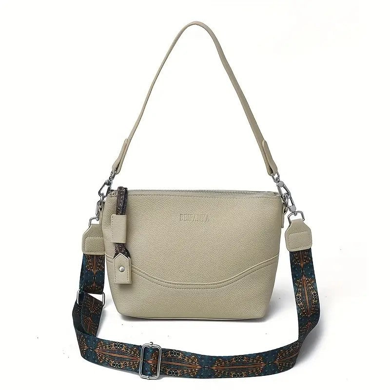 Women's Elegant Ethnic Embroidery Shoulder Strap Bag - Large Capacity Crossbody Bag With Zipper Closure, 3D Ergonomic Design, Suitable For Commuting, Travel, Daily Use, Multi-color Optional, Durable P