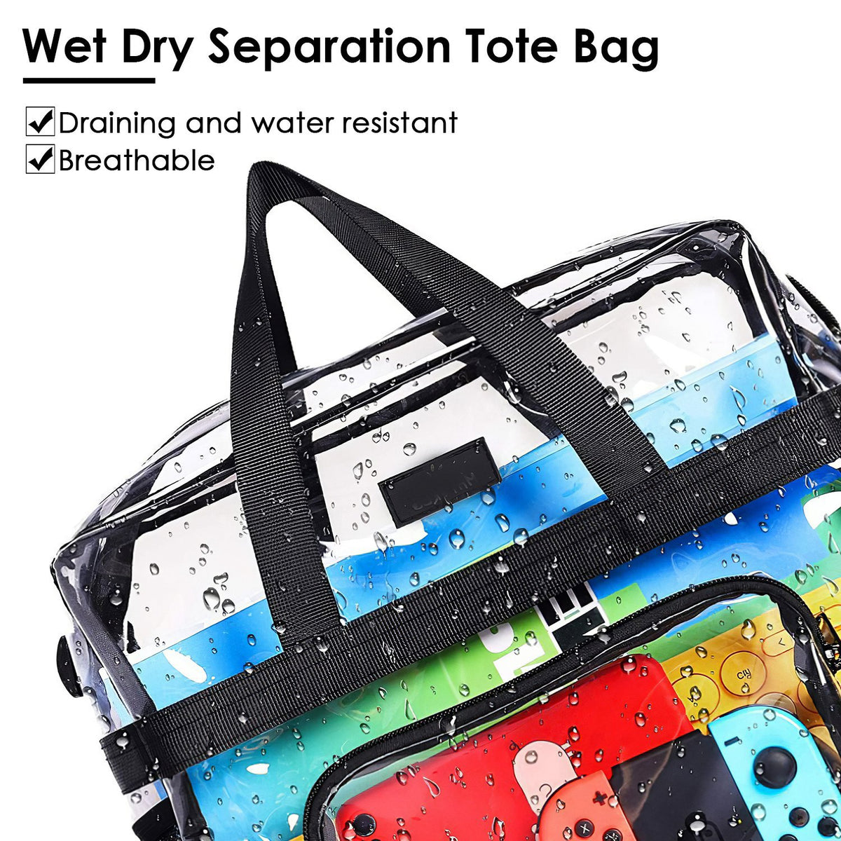 1Pc Clear Crossbody Bag Stadium Approved Clear Transparent Shoulder Bag See Through Zip Pouch Tote Bag Handbag With 11LBS Load