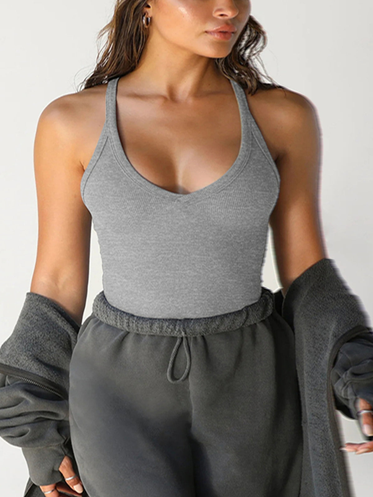 2-piece Knitted Vest Nun Top With A Base Layer Underneath