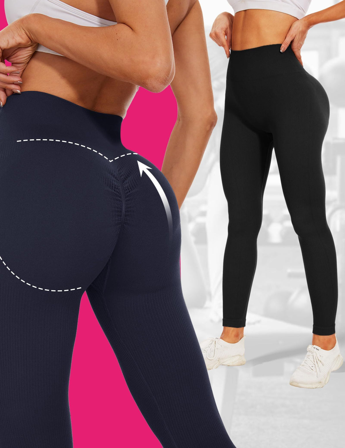 Leggings - Cropped High-rise Seamless Solid Color Light Blue