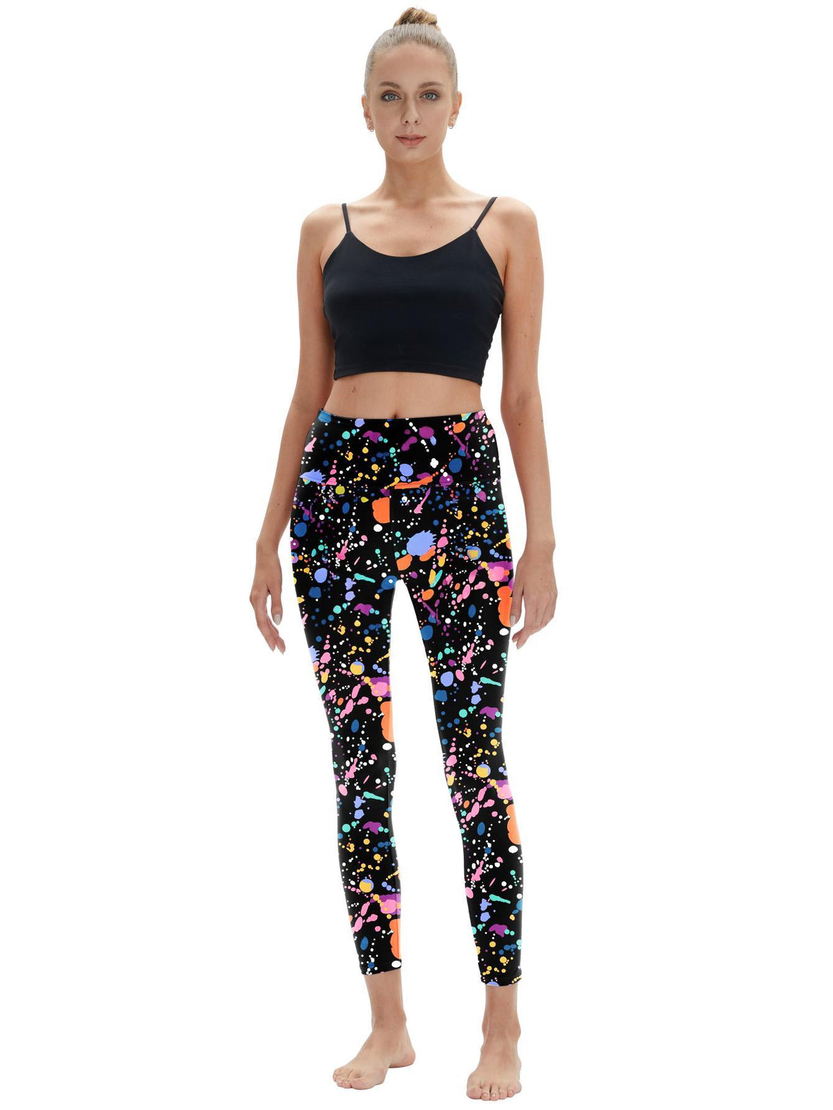 Women's High Waisted, Tummy-controlling, Non-see-through Yoga Pants With Pockets, Suitable For Fitness, Exercise And Running
