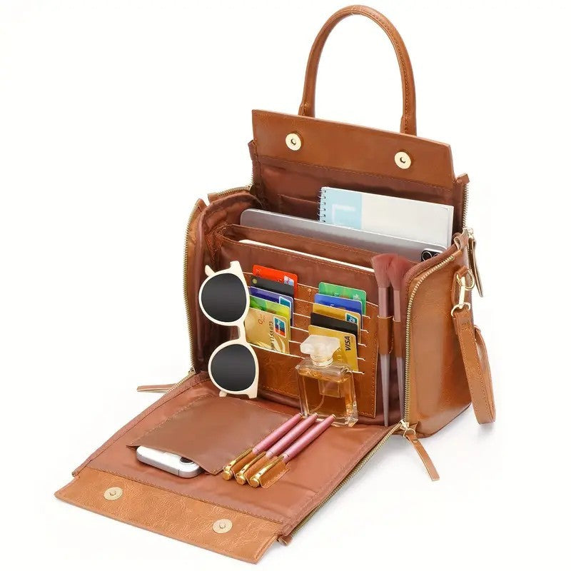 Women's Multifunctional Leather Shoulder Bag Handbag