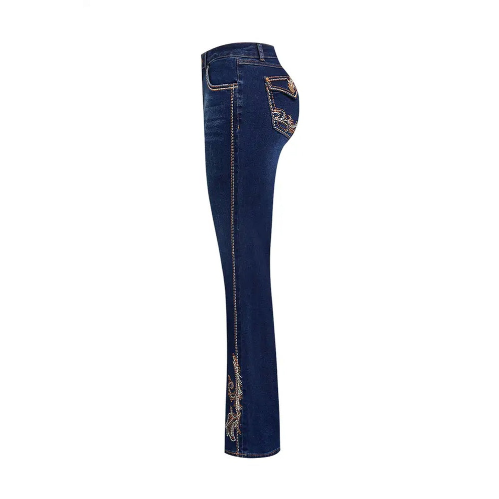 Sculpt Your Curves With Our Butt-Lifting Bootcut Jeans Our Mid-Rise Bootcut Features Intricate Statement Embroidery Down The Leg And On The Pockets. Perfect Vaquera Vibe
