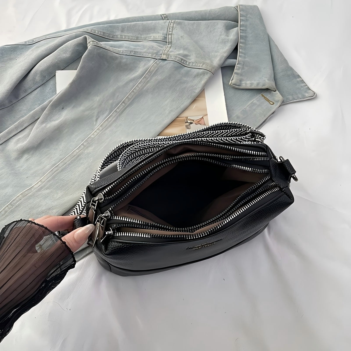 Fashionable Multi-functional PU Crossbody Bag Casual Shoulder Bag For Daily Commuting
