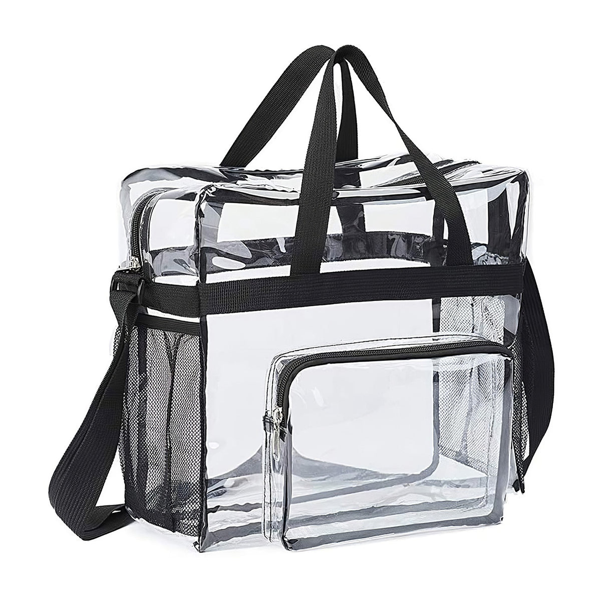 1Pc Clear Crossbody Bag Stadium Approved Clear Transparent Shoulder Bag See Through Zip Pouch Tote Bag Handbag With 11LBS Load