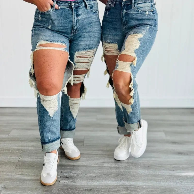 Women's High-Waist Jeans, Straight-Leg Ankle-Length Jeans In A Classic Style, Cotton Denim For All Seasons