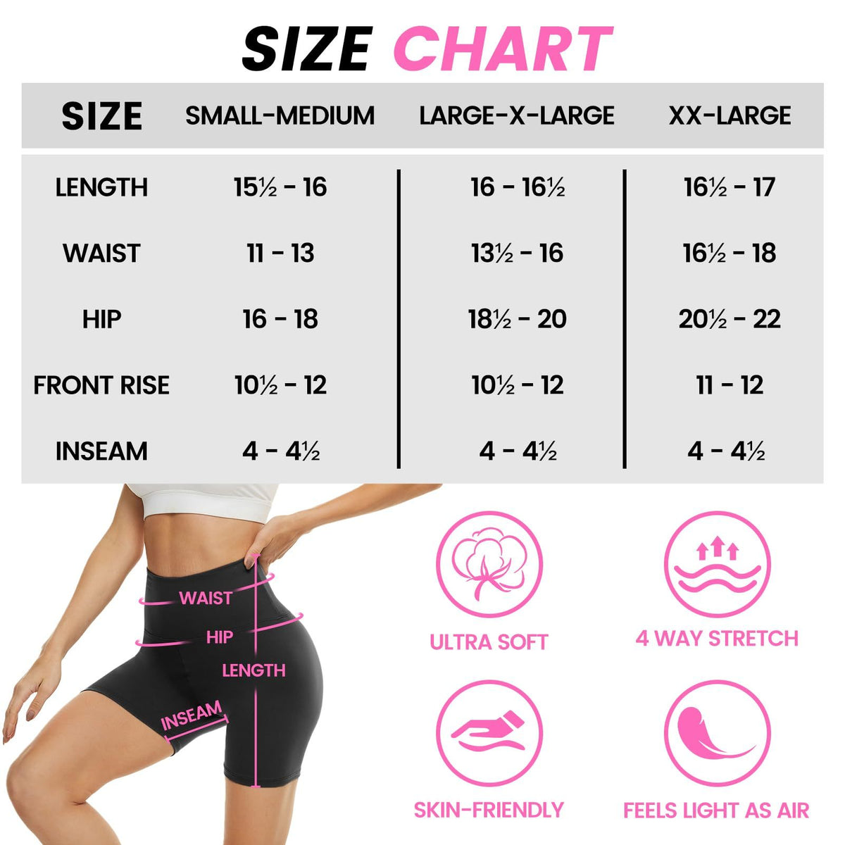 Leggings - 3 Points High Waist, 3 Black Medium Bean Paste, Light Blue