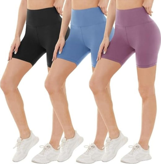 Leggings - 3 Points High Waist, 3 Black Medium Bean Paste, Light Blue